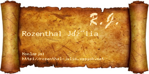 Rozenthal Júlia névjegykártya